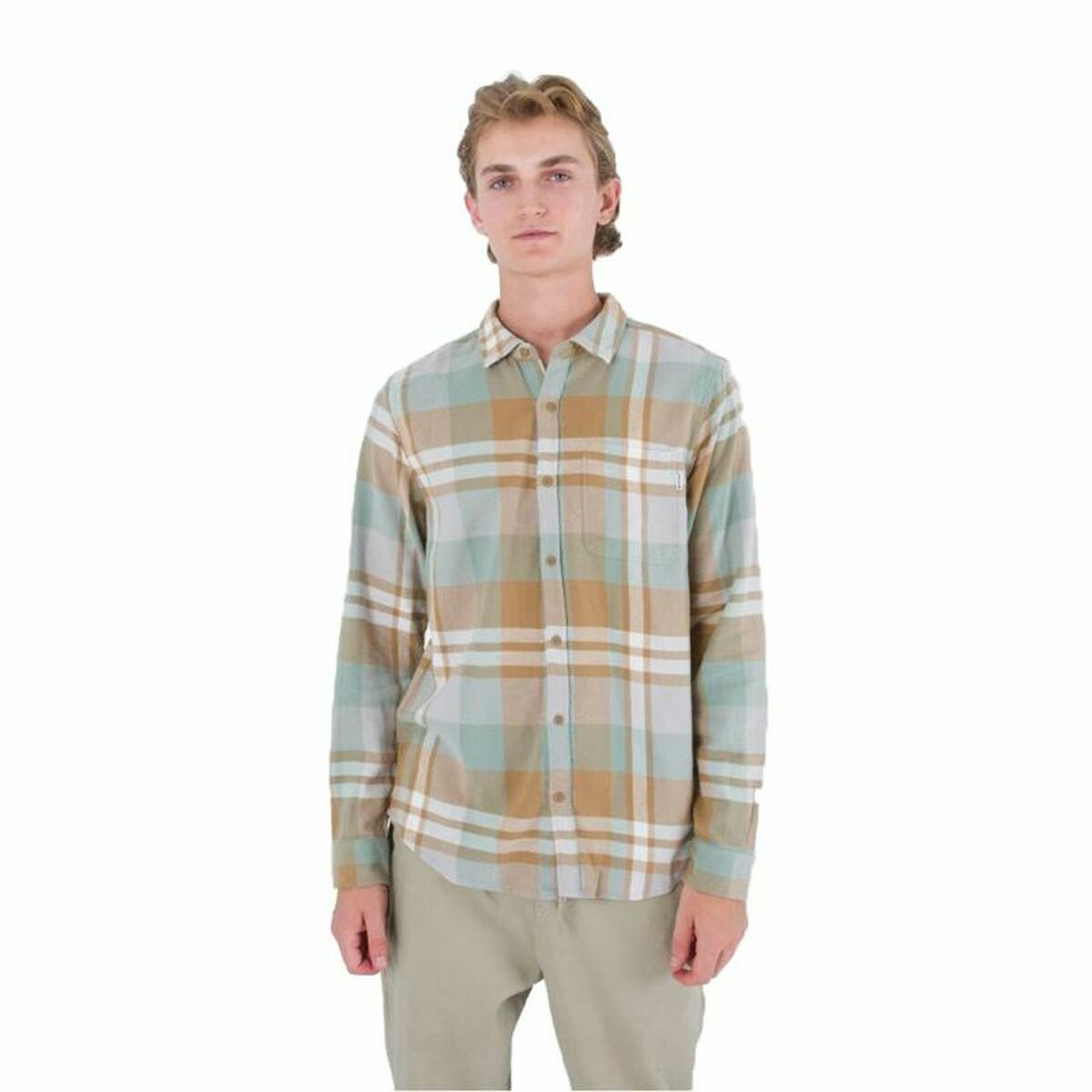 Men’s Long Sleeve Shirt Hurley Portland Organic Brown S