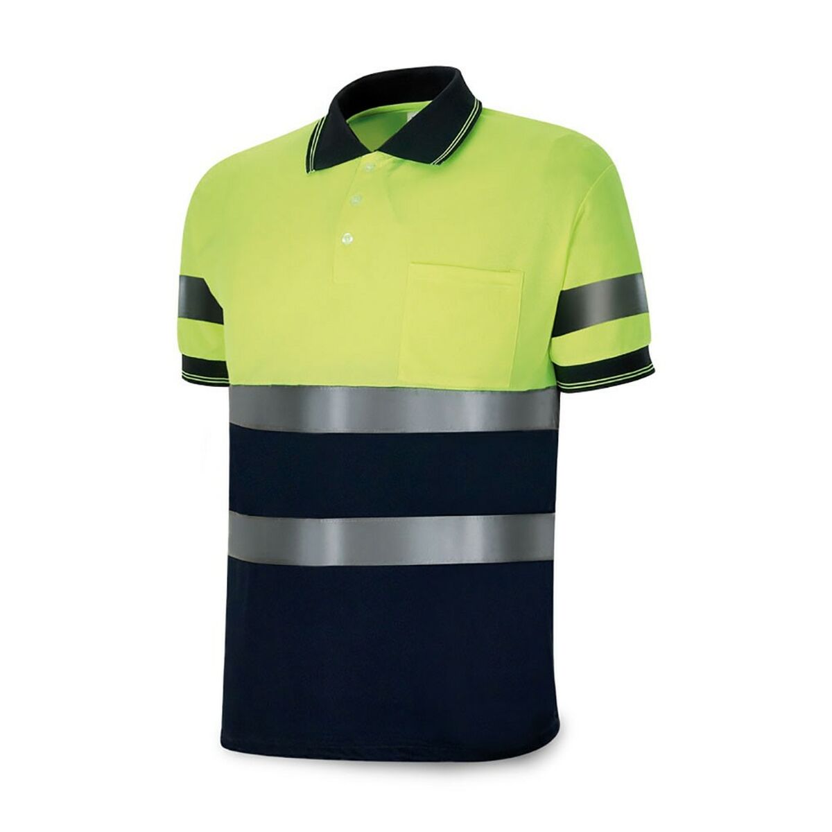 Short Sleeve Polo Shirt 1288pavxmcyfa High visibility Yellow Navy Blue XL
